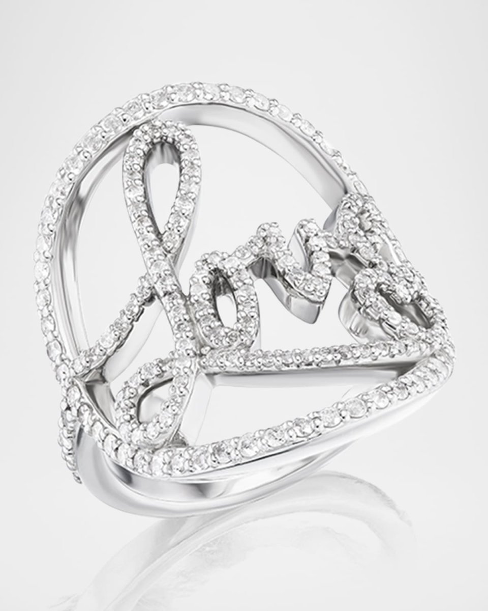 Diamond Love Saddle Statement Ring